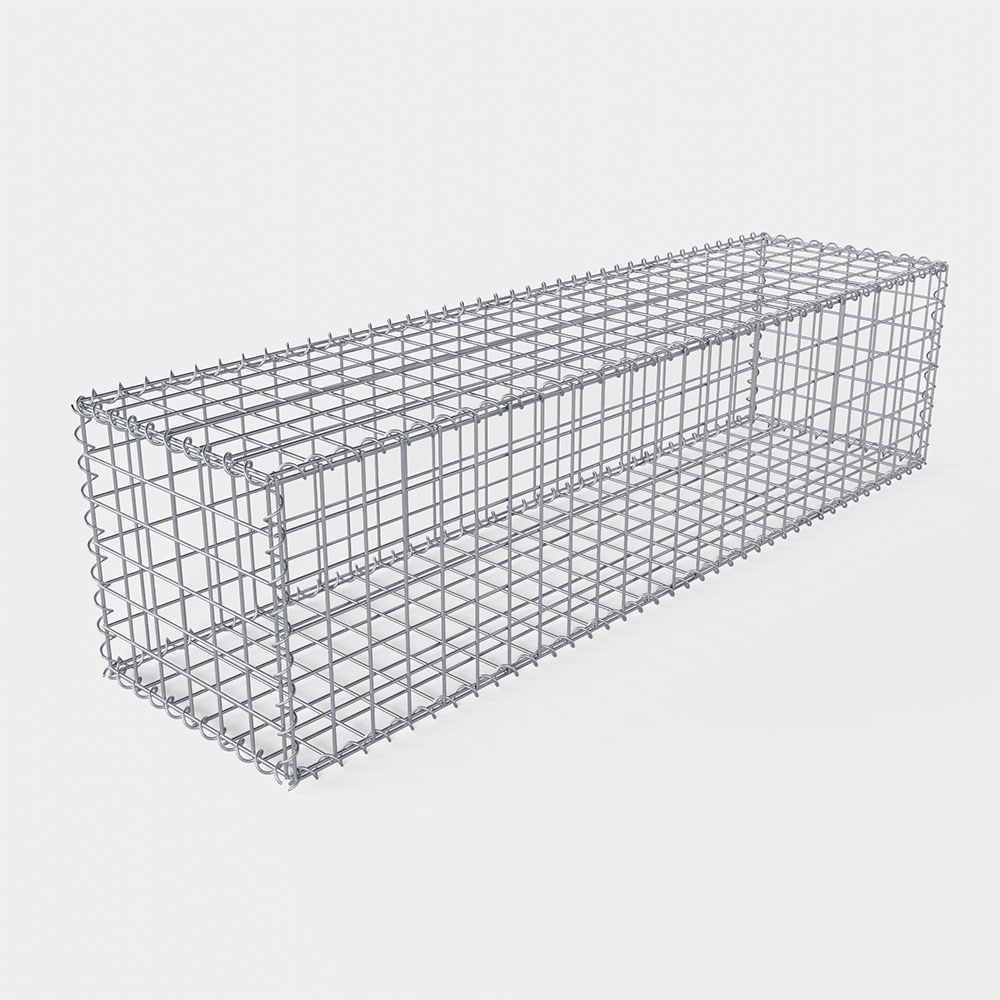 Gabion 2000×500×500 mm – gabionkorg i galvaniserat stål